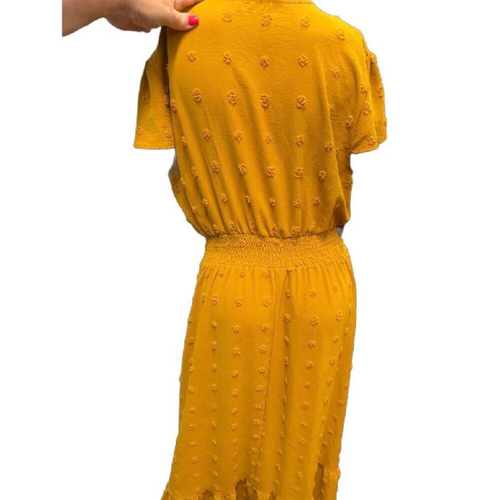 Pretty Garden Mustard Yellow Maxi Dress Women’s Size XL - Picture 2 of 8